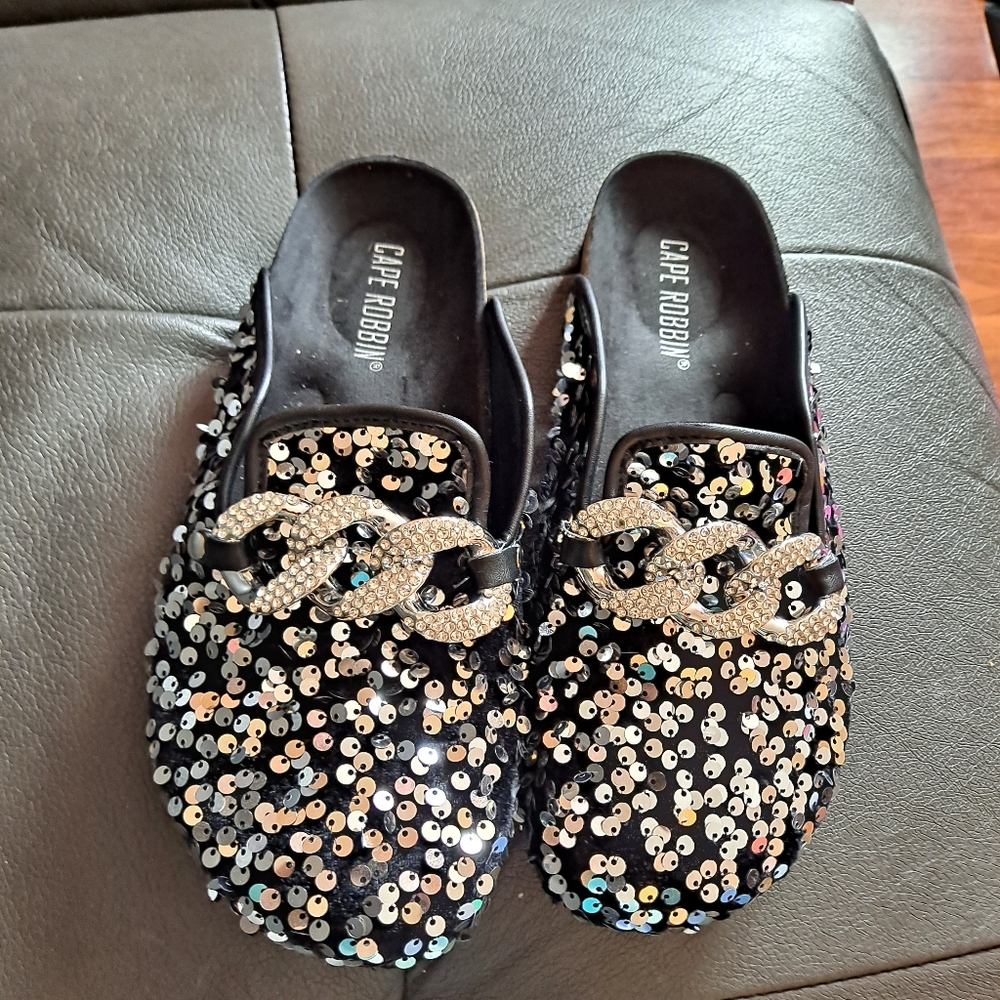 CAPE ROBBIN SPARKLY MULES